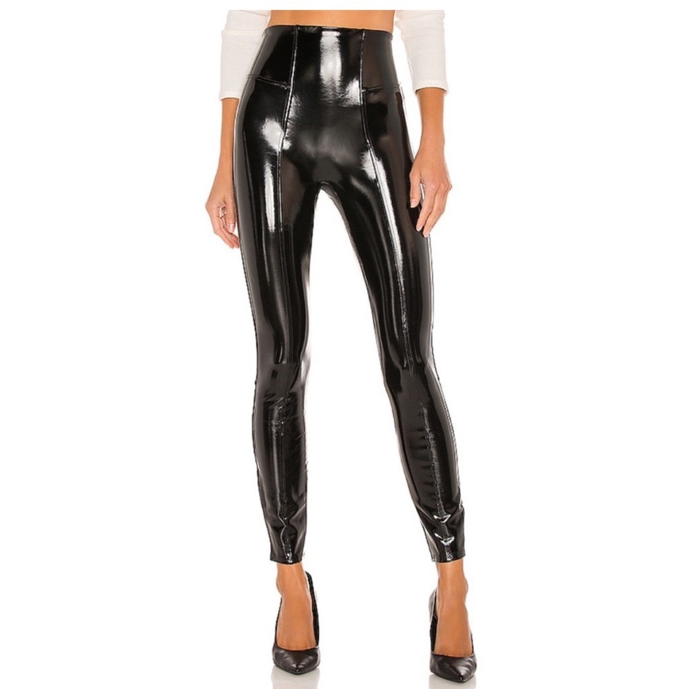 SPANX Faux Patent Leather Leggings (Black, L)